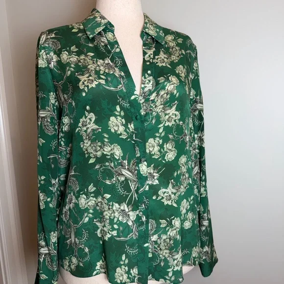 Alice + Olivia Green Floral Blouse - Gorgeous!! - Picture 1 of 7